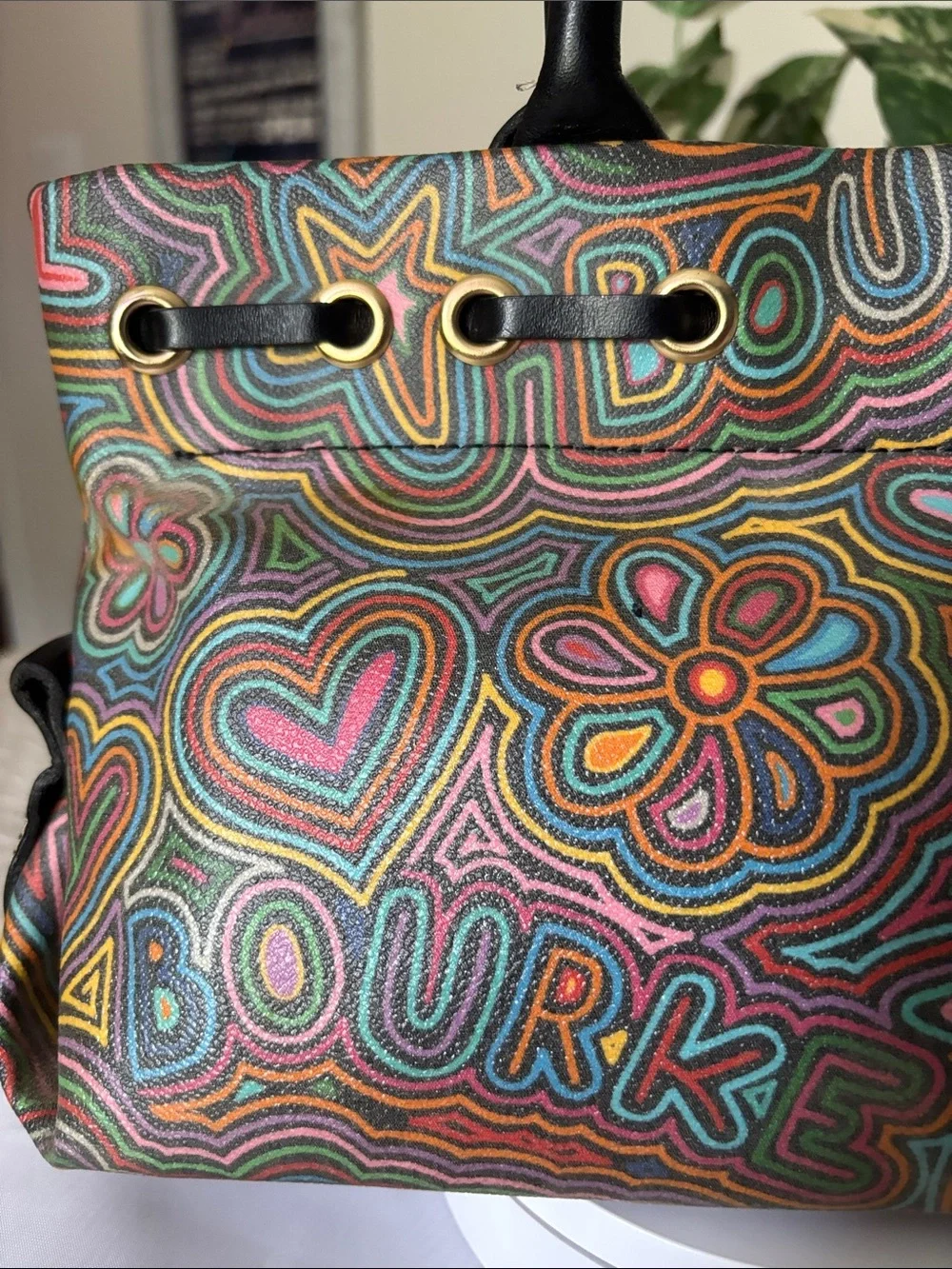 Vintage Y2K-era Dooney & Bourke Rainbow Doodle Graffiti Satchel